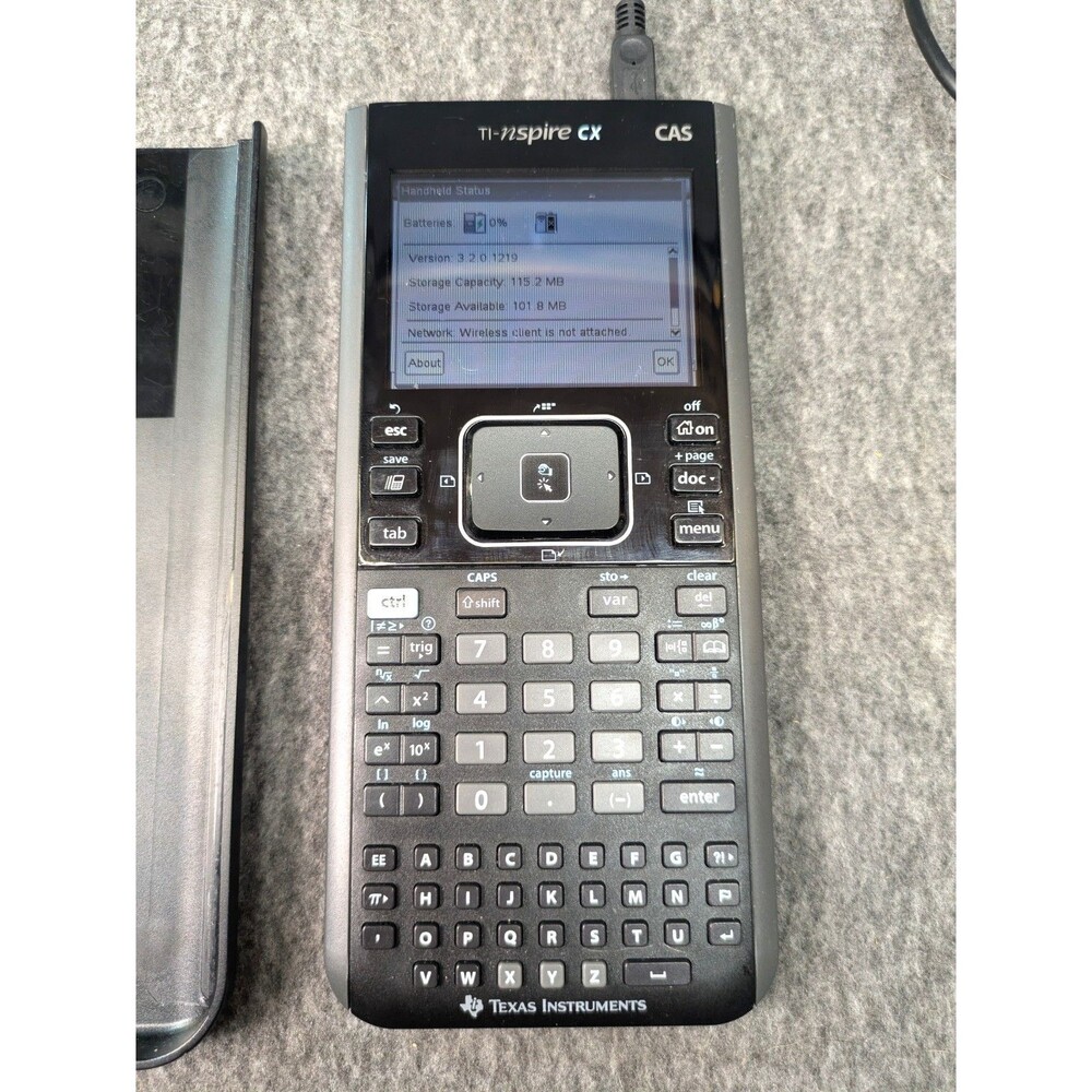 Texas Instruments TI Nspire CX Graphing Calculator With Charger USB + Cover